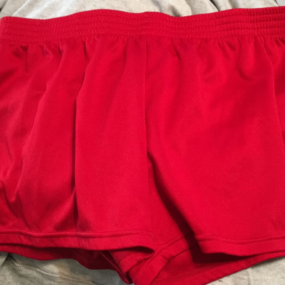 2x red danskin shorts